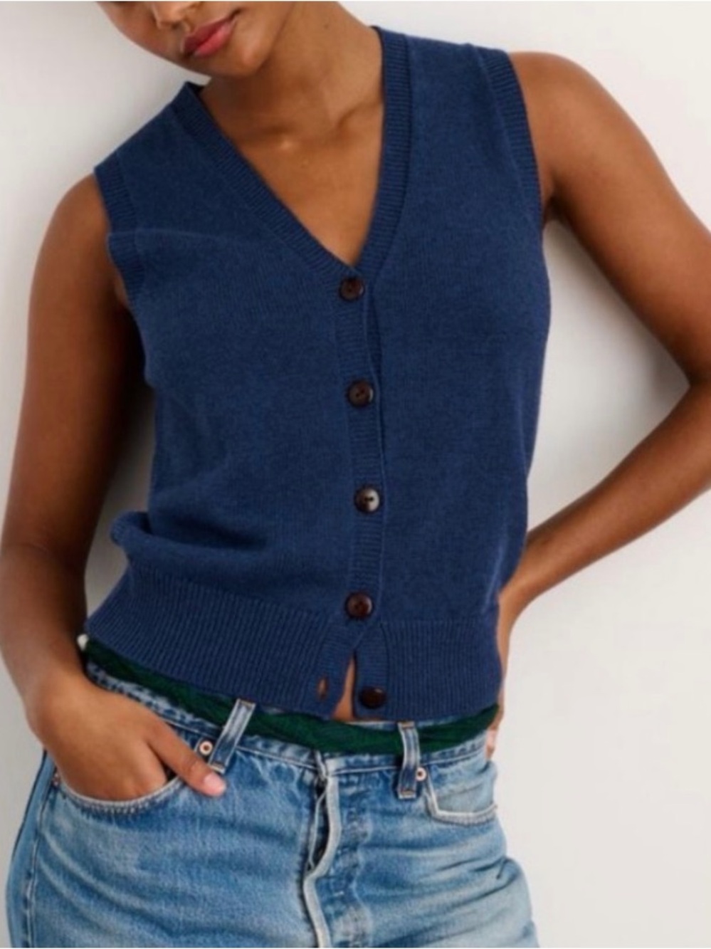 Alex Mill Emilia Sweater Vest - navy blue, Size xs NWOT